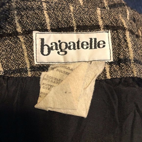 Vintage‎ Bagatelle Brown Wool Blend Skirt w/ Faux Leather Waist Size 8 - Picture 6 of 6
